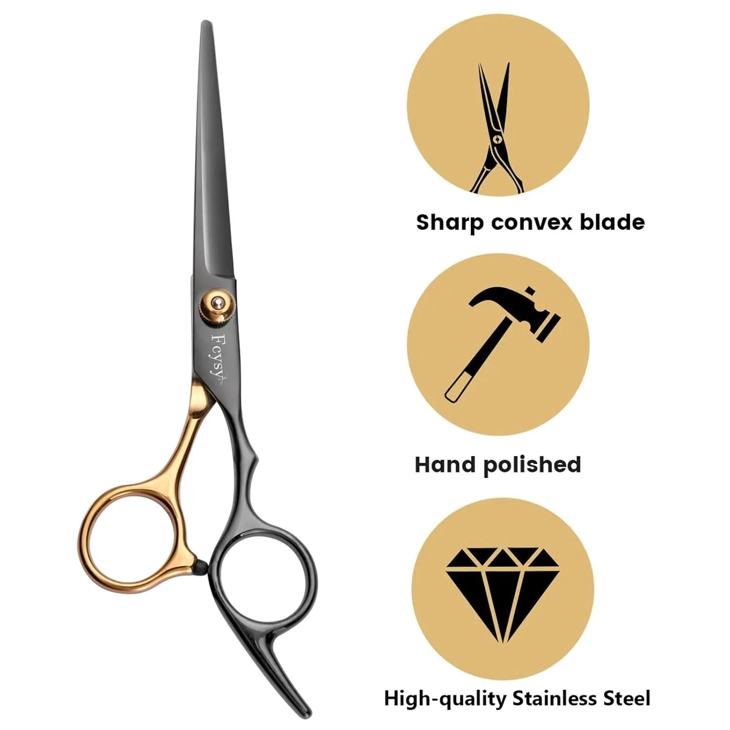 Professional Fcysy Hair Cutting Scissors Kit - Barber & Hairdresser Shears, Thinning Scissors Set, Straight Edge Razor, Salon Supplies for Men, Tijeras De Peluqueria Profesional