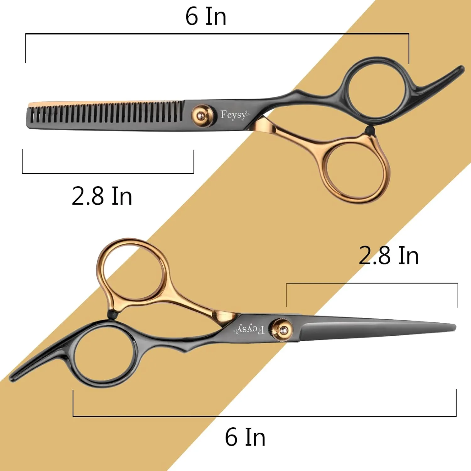 Professional Fcysy Hair Cutting Scissors Kit - Barber & Hairdresser Shears, Thinning Scissors Set, Straight Edge Razor, Salon Supplies for Men, Tijeras De Peluqueria Profesional