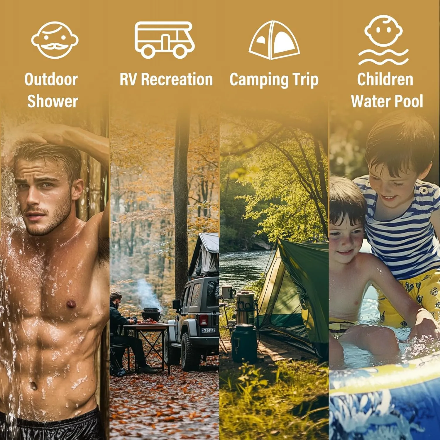 Propane Water Heater Tankless, 8L Portable Water Heater,2.11GPM Gas Portable Hot Water Heaters with Multi-Protection, Instant Camping Water Heaters for Camping, Outdoors Shower RV Shower,White