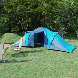 Provides Spacious Comfort with Camping Tent for 6 Persons, Easy Setup & Mosquito Net, Blue and Light Blue