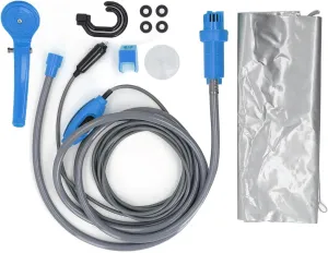 Pssopp Portable Camping Shower, Handheld Outdoor Showerhead Sprayer Electric Shower Kit for Bike Car Washing Pet Cleaning Garden Watering
