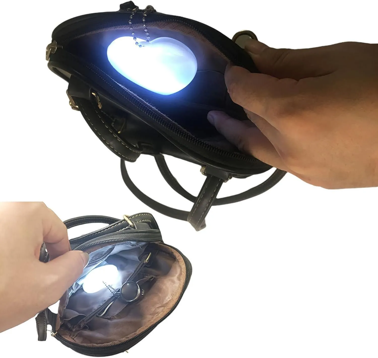 Purse Light Handbag Light,Touch Activated Purse Light,Best Gifts for Women Valentines Day,Bag Light for Purse Women and Men (2pcs Heart)