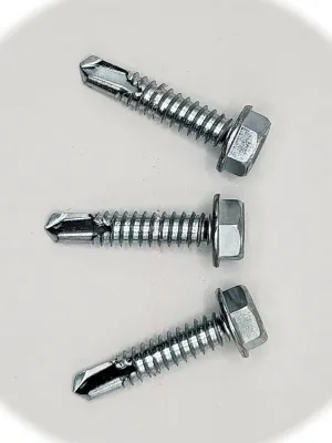 (Qty 25pcs) 5/16x1-1/2 Hex Washer Head 5/16 x 1.5 Self Drilling Tek Screws 1/2 Hex Hardware Fastener Kit Set RV4692S