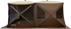 Quick-Set Cabin Pop-Up Screen Tent – 8-Person Shelter with Removable Divider, Floor & Rain Fly – Instant Setup, Tear-Resistant Mesh, Built-in Wind Panels – Brown/Tan/Black, 112 sq. ft.