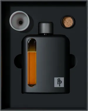 Ragproper Modern Glass Hip Flask for Men with Cork & Silicone Lid Liners - Durable Silicone Covered Flask for Whiskey, & Other Liquor (Single Shot 100ml, Black)