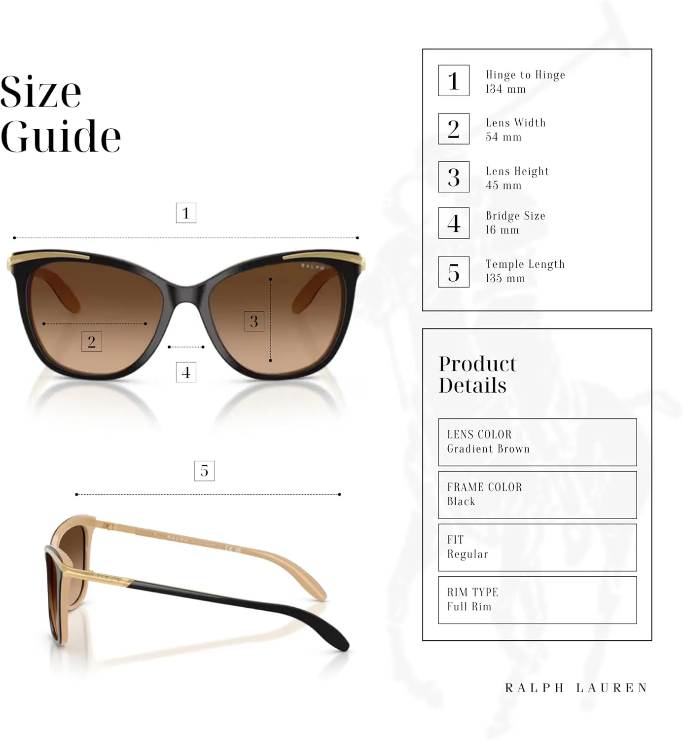 Ralph Lauren RA5203 Cateye Sunglasses For Women   BUNDLE with Designer iWear Eyewear Kit