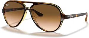 Ray-Ban Cats 5000 RB4125 Aviator Sunglasses for Men   BUNDLE With Designer iWear Complimentary Eyewear Kit