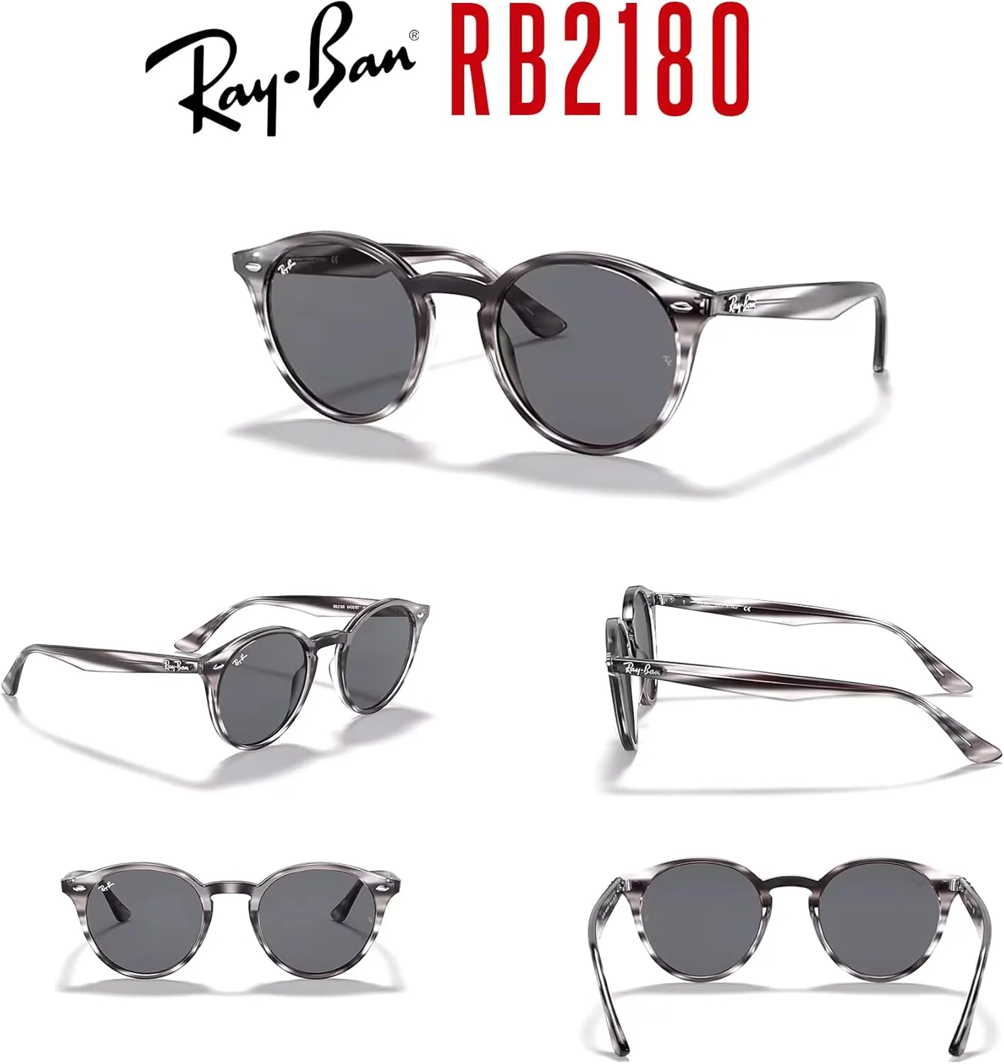 Ray-Ban RB2180 Round Sunglasses For Men For Women  BUNDLE with Designer iWear Care Kit…