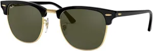 Ray-Ban RB3016 Sunglasses Bundle: RB 3016 CLUBMASTER W0365 Black On Arista and Eyewear Cleaning Kit