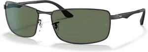 Ray-Ban RB3498 Rectangular Sunglasses For Men   BUNDLE with Designer iWear Eyewear Care Kit