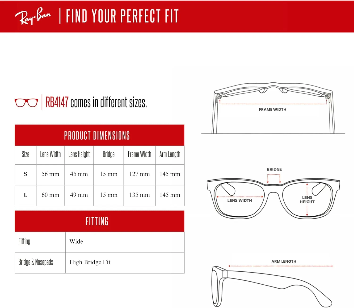 Ray-Ban RB4147 Boyfriend Sunglasses For Men For Women  BUNDLE with Designer iWear Eyewear Care Kit