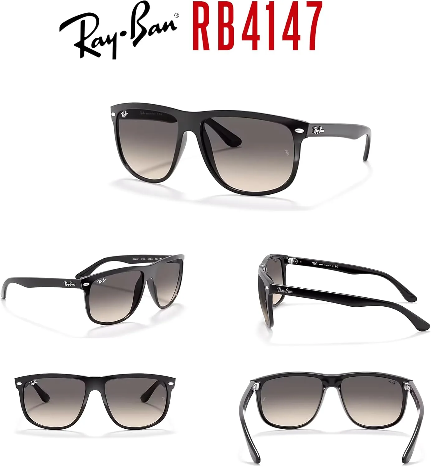 Ray-Ban RB4147 Boyfriend Sunglasses For Men For Women  BUNDLE with Designer iWear Eyewear Care Kit