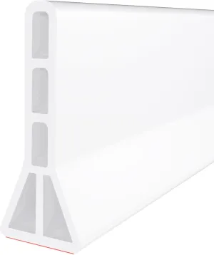 Raycity 3" High Shower Threshold Water Dam 59 IN Collapsible Shower Water Splash Guard for Curbless Shower Threshold Barrier Water Stopper for Wet and Dry Separation Bathroom and Kitchen (White)