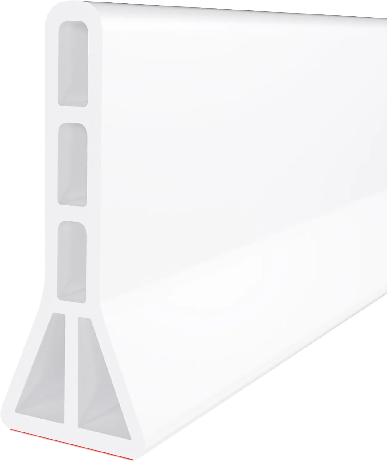 Raycity 3" High Shower Threshold Water Dam 59 IN Collapsible Shower Water Splash Guard for Curbless Shower Threshold Barrier Water Stopper for Wet and Dry Separation Bathroom and Kitchen (White)