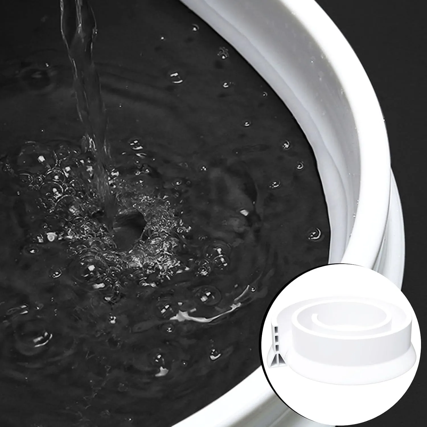 Raycity 3" High Shower Threshold Water Dam 59 IN Collapsible Shower Water Splash Guard for Curbless Shower Threshold Barrier Water Stopper for Wet and Dry Separation Bathroom and Kitchen (White)