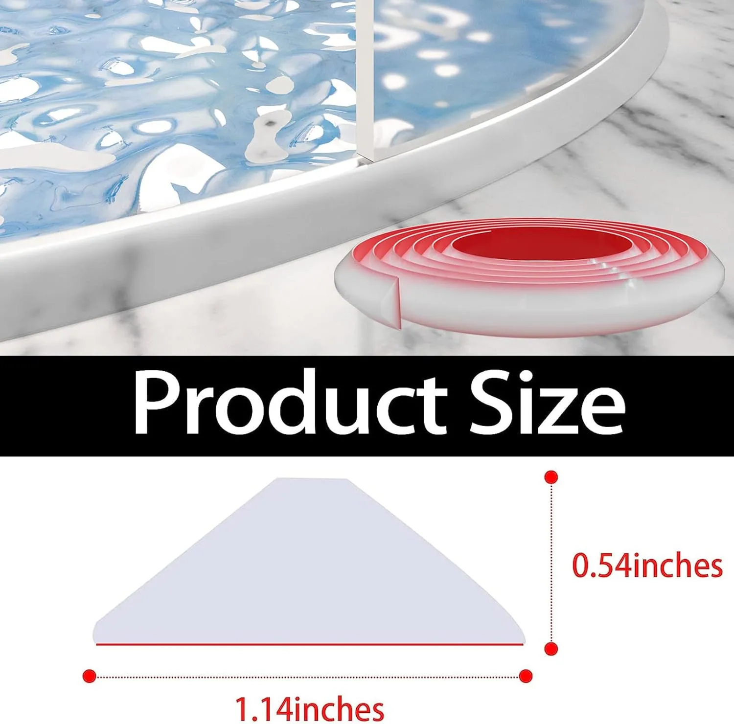 Raycity Collapsible Shower Threshold Water Dam Barrier,Shower Door and Kitchen Water Strip Dam Shower Guard for Dry And Wet Separation Caulk Seal Strip Edge Trim(39Inches/Transparent)