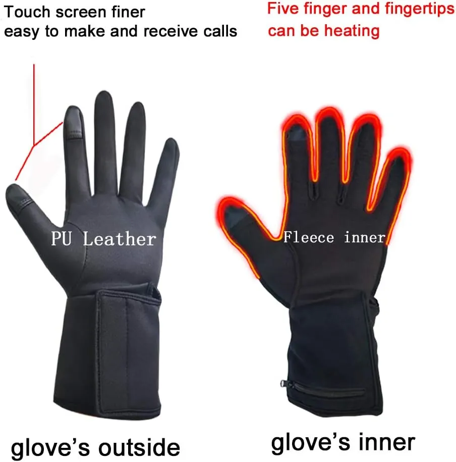 Rechargeable Battery Electric Heated Gloves for Arthritis Hands, Ultrathin Hand Warmer Motorcycle or Bicycle Riding Skiing Fishing Gloves Screen Touchable