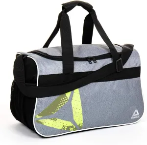 Reebok Warrior II Small Gym Bag for Men and Women, Compact Sports Duffle Bag (Medium Heather Grey)