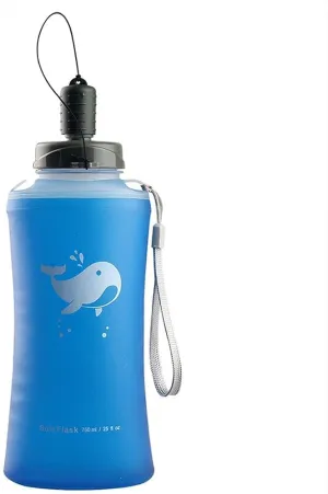 Refillable Water Bottles Collapsible Silicone Water Bottle, Outdoor Portable Water Bottles With Scale For Sports Fitness/Climbing, 750ml/25oz Sports Water Bottle (Color : A-Royal Blue)