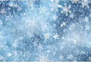 Renaiss 8x6ft 6x8ft Snow Flakes Backdrop Falling Snowflakes Bokeh Photography Background Winter Ice Freeze Wonderland Christmas New Year Banner Birthday Baby Shower Party Decor Photo Booth Props