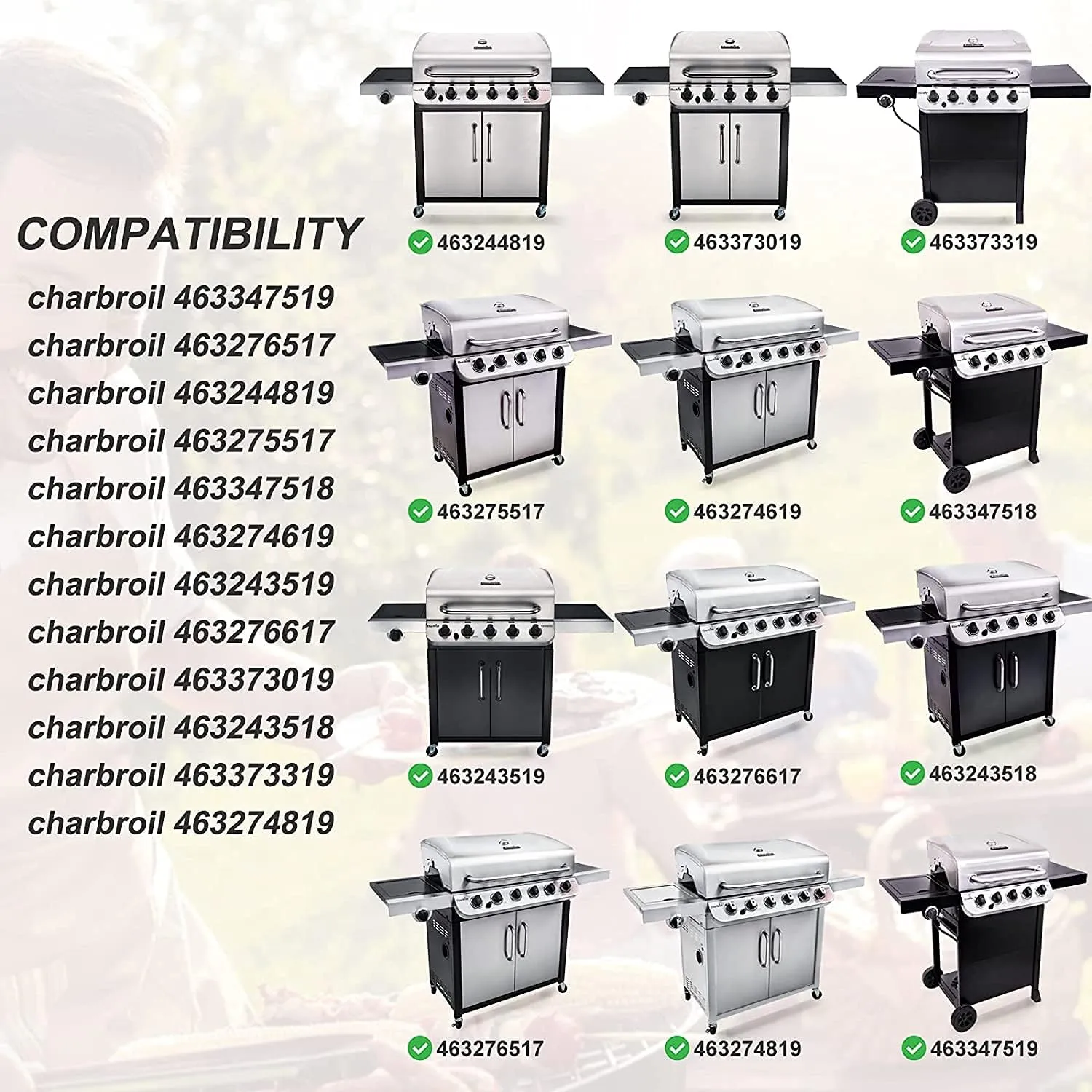 Replacement Parts for Charbroil 463347519 463276517 463244819 463347518 463275517 463276617 463243518 463274619 463373019 463373319 463243519 463277918