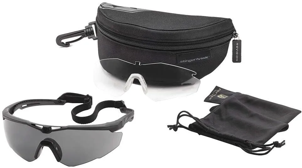 Revision Military StingerHawk Essential Kit – Regular – Anti-Fog, Tactical Military Ballistic and Eye Protection Glasses