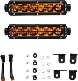 RIGID 37201 Fog Light Kit FITS 2022  Tundra Includes Pair Of 6" SR (Single Row)-Series Selective Yellow SAE (Street Legal) Fog Lights, Set Of Fog Brackets and H11 (PLUG-N-PLAY) Jumpers