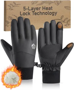 RIGWARL -5℉ Winter Warm Gloves with Thickest Thermal Plush for Extreme Cold Weather, Completely Waterproof Gloves Men Women, Lightweight Glove with Touchscreen Fingers for Hiking Running Skiing Work