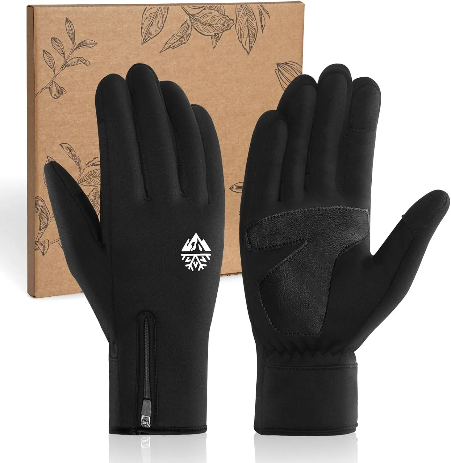 RIGWARL Winter Thermal Gloves Men and Women, Waterproof Touchscreen Cold Weather Gloves with Adjustable Zippered Wrist