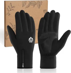 RIGWARL Winter Thermal Gloves Men and Women, Waterproof Touchscreen Cold Weather Gloves with Adjustable Zippered Wrist