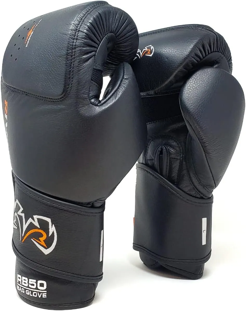 RIVAL Boxing RB50 Intelli-Shock Compact Bag Gloves, Hook and Loop Closure - Soft Inner Lining, Multi-Layered Foam Padding