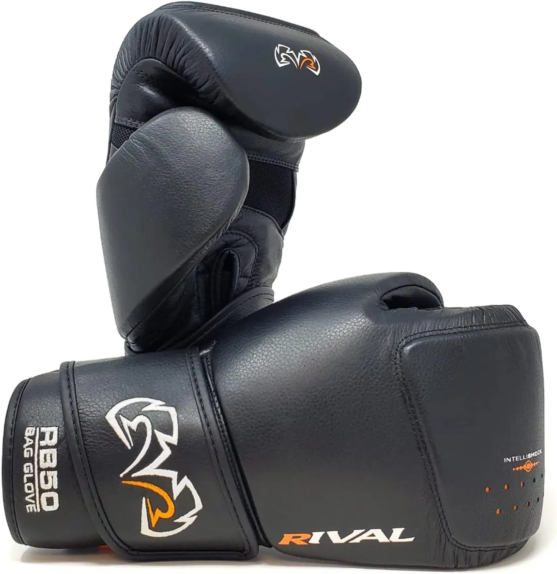 RIVAL Boxing RB50 Intelli-Shock Compact Bag Gloves, Hook and Loop Closure - Soft Inner Lining, Multi-Layered Foam Padding