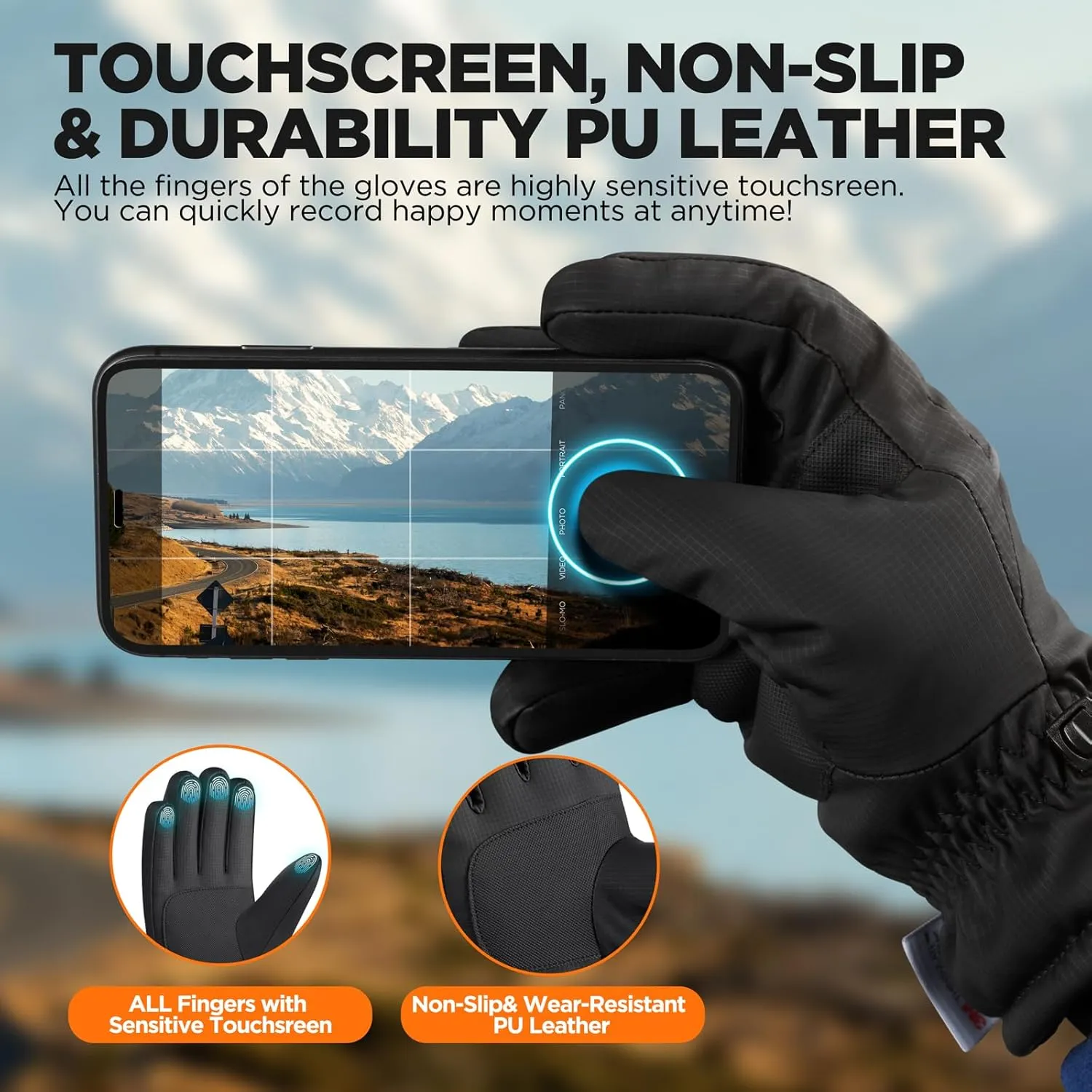 rivmount Winter Gloves Women Men, Thermal Ski Gloves for Cold Weather with Warm, Waterproof, Touchscreen for Running, Skiing