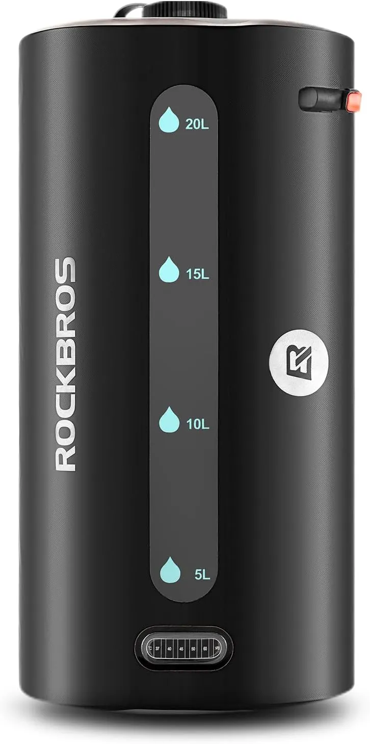 ROCKBROS Portable Shower for Camping Shower Bag 5 Gallons/20L Large Capacity Shower Bag for Camping Gear Solar Shower Bag for Camping Outdoor