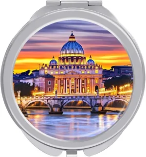Rome Italy Pocket Mirror Mini Portable Makeup Mirror Travel Compact Mirror