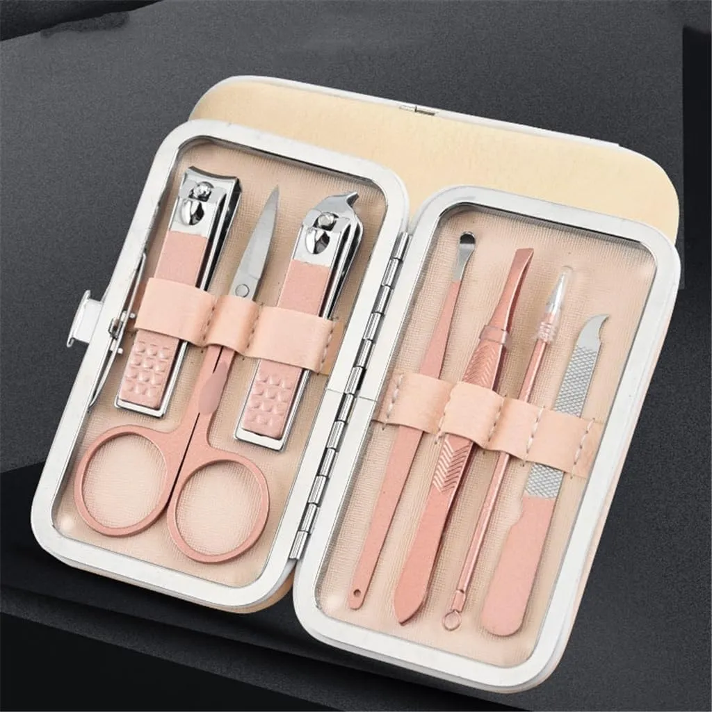 Rose Gold 7 Pieces Nail Clipper Nail Clipper Set Spray Lacquer Craft Manicure Nail Art Tools