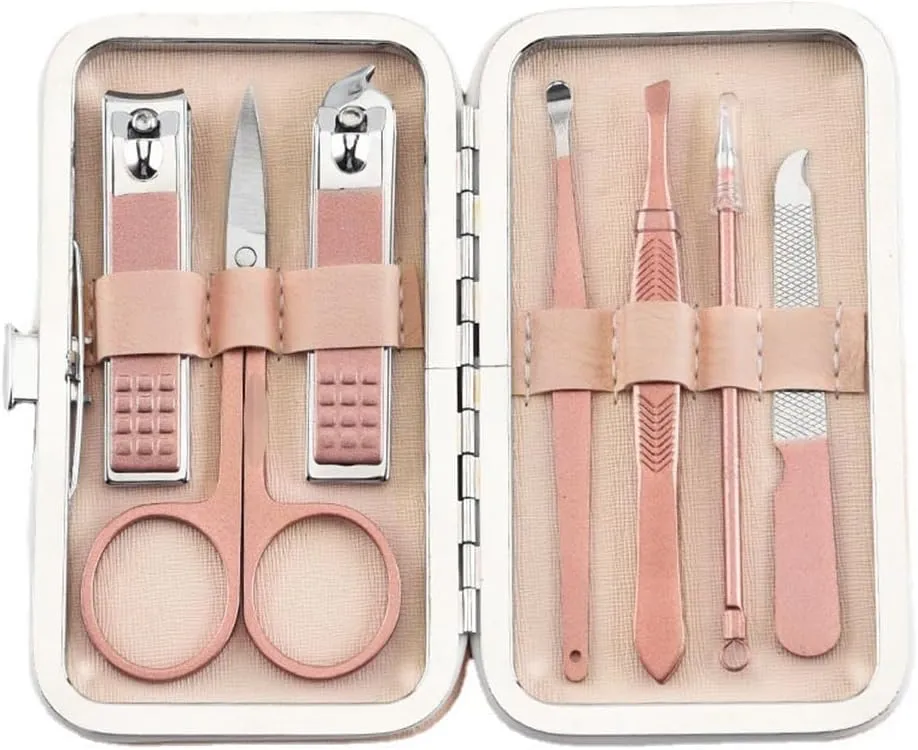 Rose Gold 7 Pieces Nail Clipper Nail Clipper Set Spray Lacquer Craft Manicure Nail Art Tools