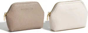 ROWNYEON Small Makeup Bag for Purse, Mini Portable Cosmetic Bags for Women, PU Leather Coin Purse Lipstick Cosmetic Accessories Organizer, Travel Makeup Pouch Zipper Pouch for Men Women
