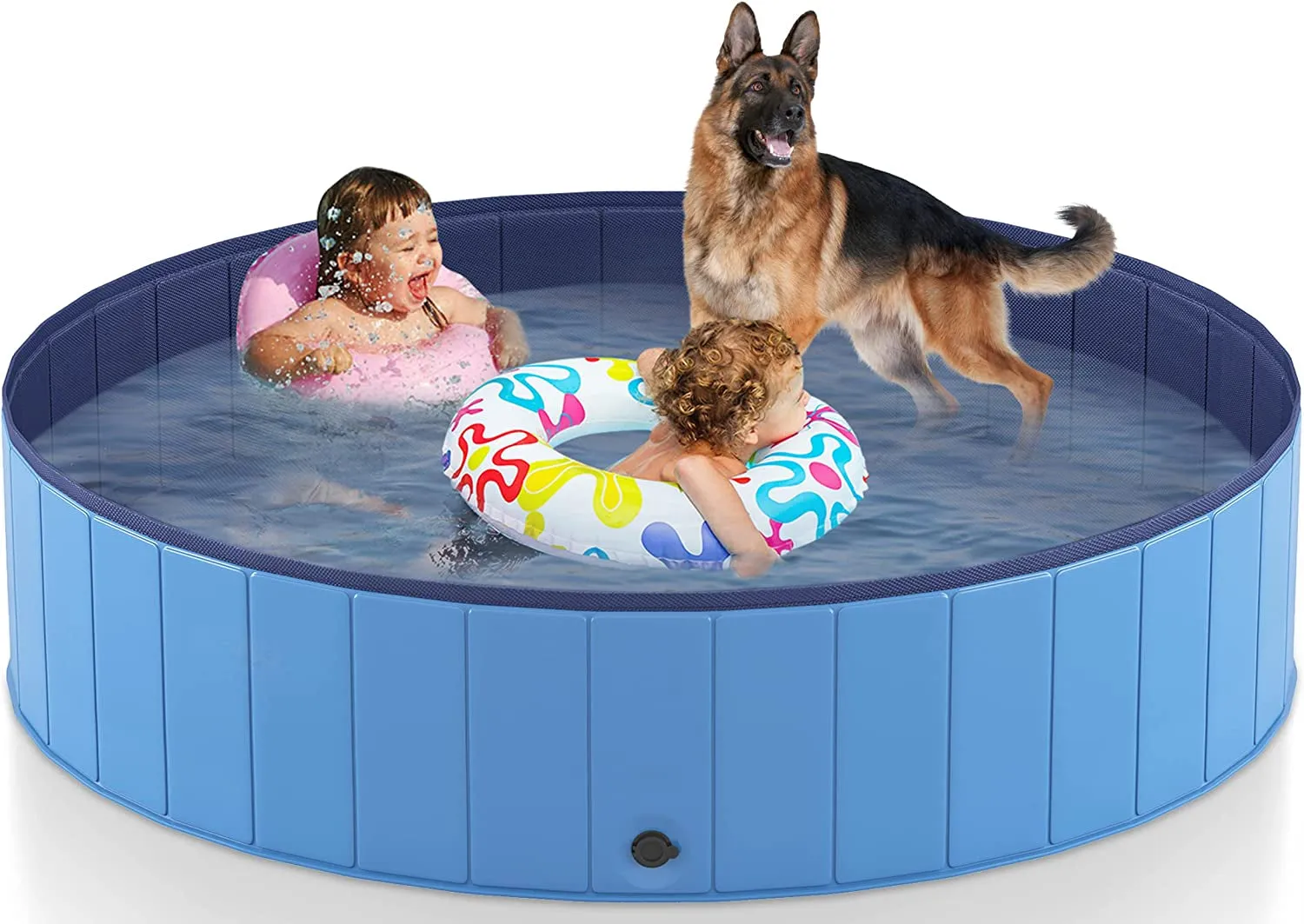 Rynx | Foldable Dog Pool, Collapsible Plastic Dog Pool, Portable Bathtub for Pet Dogs and Cats, Pet Water Pool for Indoor and Outdoor, 32 x 8 Inches