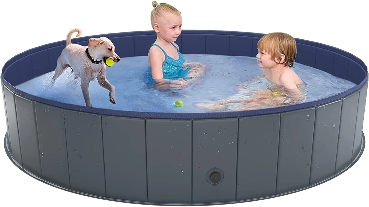 Rynx | Foldable Dog Pool, Collapsible Plastic Dog Pool, Portable Bathtub for Pet Dogs and Cats, Pet Water Pool for Indoor and Outdoor, 32 x 8 Inches