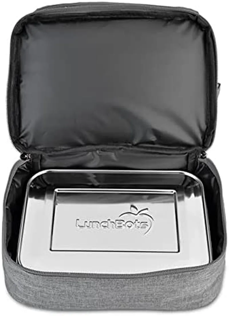 Rynx | Lunchbots Duplex Insulated Lunch Bag - Split Design Fits Lunchbots Uno, Duo, Trio, Quad, Rounds, Bento Cinco Perfect - Spacious Thermal Lunch Bag For Children And Adults - Pink