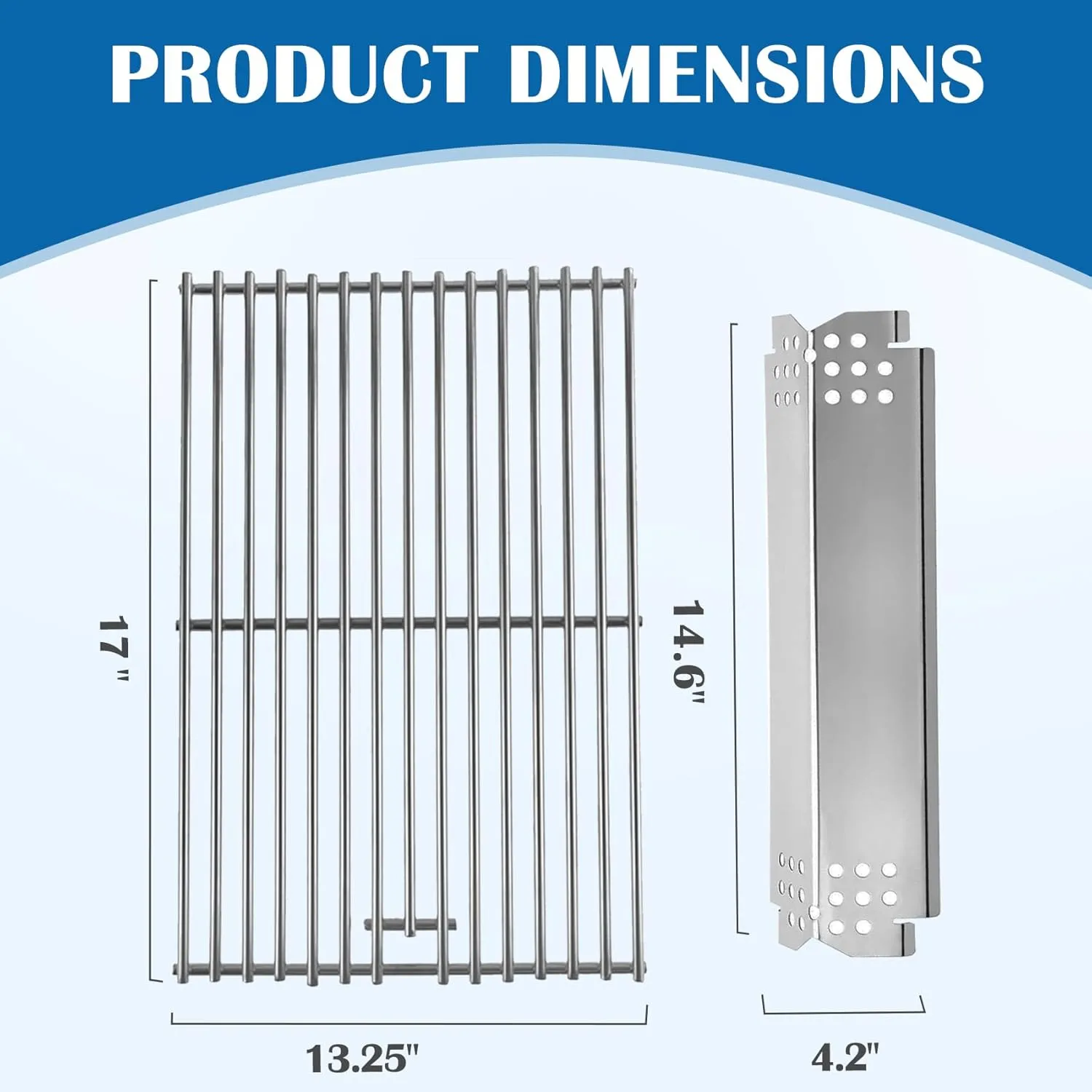 SafBbcue Grill Parts Kit for Home Depot Nexgrill 5 Burner 720-0888N 720-0888S 720-0888 4 Burner 720-0830H 720-0830HM Replacement Parts, Stainless Steel Grill Heat Plates & Cooking Grates for Nexgrill