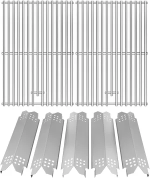 SafBbcue Grill Parts Kit for Home Depot Nexgrill 5 Burner 720-0888N 720-0888S 720-0888 4 Burner 720-0830H 720-0830HM Replacement Parts, Stainless Steel Grill Heat Plates & Cooking Grates for Nexgrill