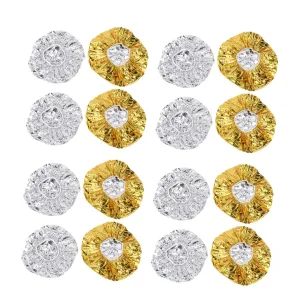 SAFIGLE 16pcs Aluminum Foil Hair Processing Caps Elastic Spa Shower Hats for Deep Conditioning Treatments Reusable Easy to Clean for Home and Salon Use