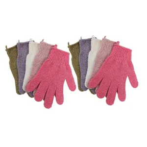 SAFIGLE 5 Pairs Double Sided Thickened Shower Gloves Versatile Bath Scrub Gloves for Men Women for Exfoliating with Soap Shower Gels and Sea Salts Easy Hang Lanyard