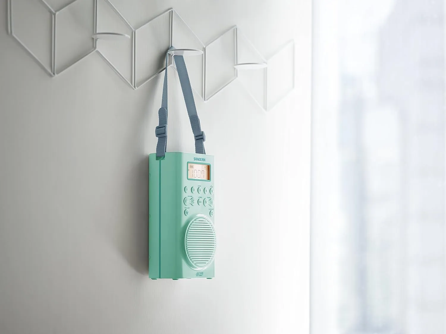 Sangean H205TQ Portable AM/FM/Weather Alert Digital Tuning Waterproof Shower Radio, Turquoise