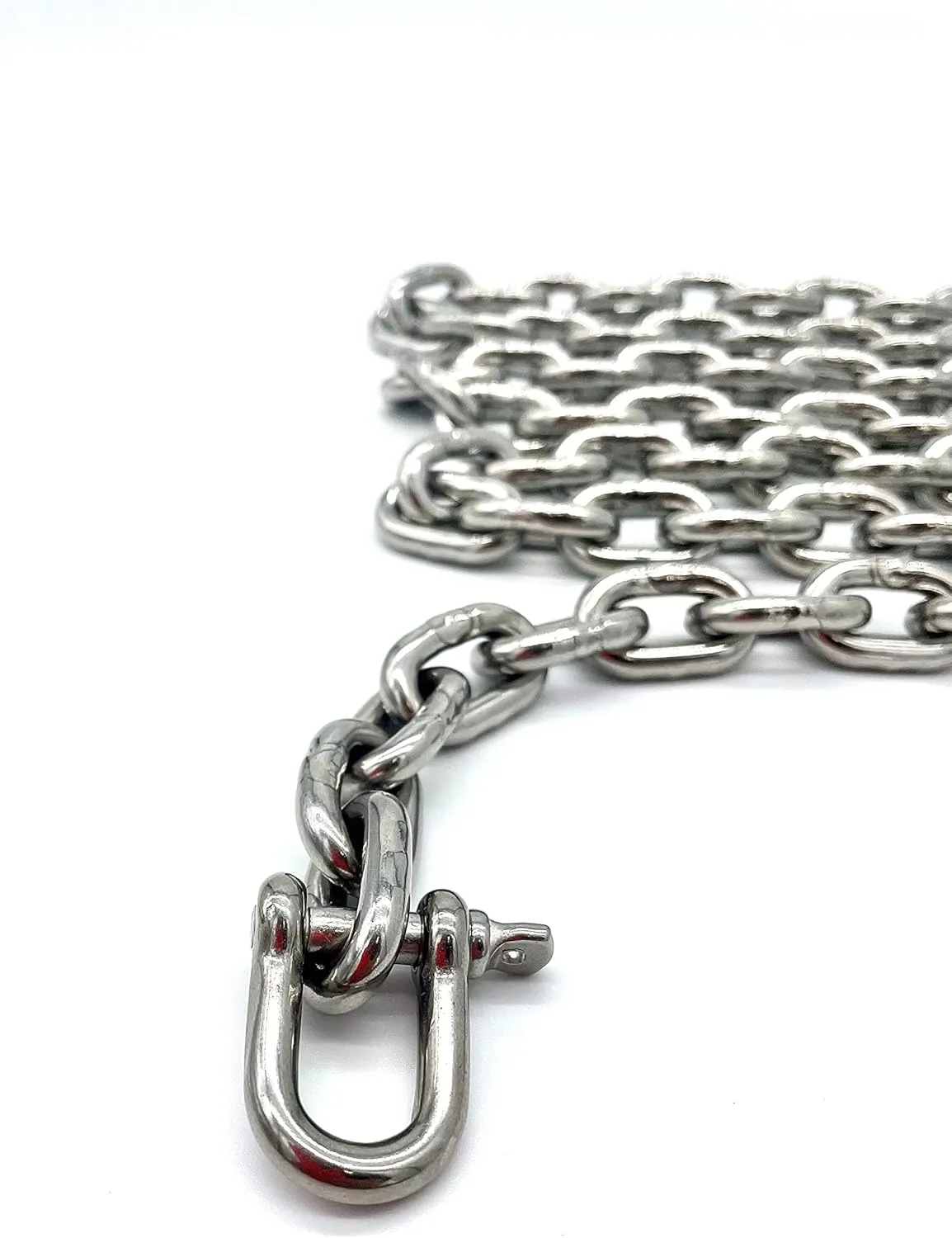 SARDiNE 1/4" Anchor Chain Kit with 2 D-Shackle Connections Windlass Compatible, Multiple Lengths