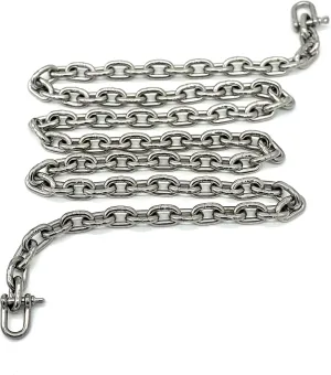 SARDiNE 1/4" Anchor Chain Kit with 2 D-Shackle Connections Windlass Compatible, Multiple Lengths