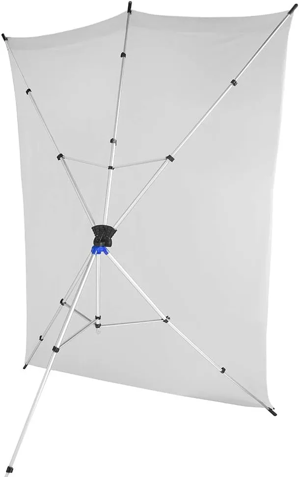 Savage Travel Backdrop Kit, White Floor Extended Backdrop, Size 1.52m x 2.13m, Photo Backdrop with Aluminum Stand, Carry Bag with Shoulder Strap