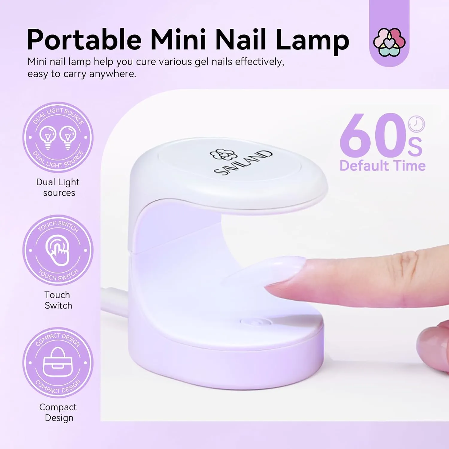 SAVILAND Gel Nail Kit Short Square - Nail Drill Kit 500 PCS Natural False Nail Tips For Acrylic Nails U V Nail Lamp Manicure Tools for Nail Extension Nail Art For Women Home DIY Nail Salon